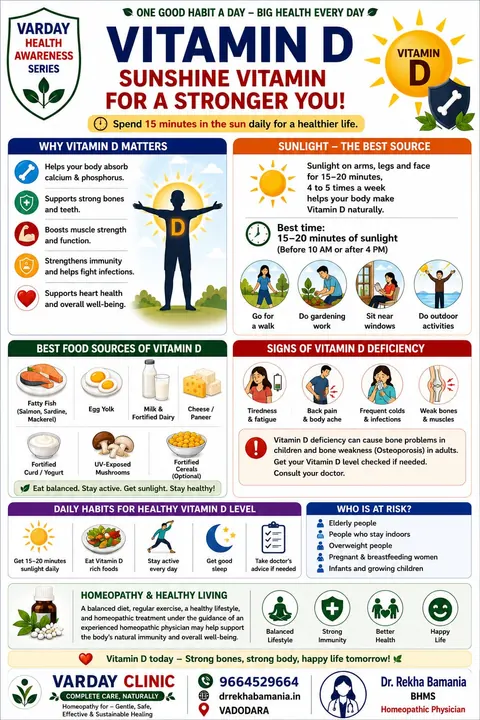 Vitamin D — the sunshine vitamin — Why vitamin D matters, how much sunlight helps, food sources, and the signs of a deficiency.